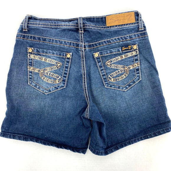 Seven7 Jean Shorts Womens 4 Stretch Mid Rise 6" Denim Casual Pockets Ladies - Picture 4 of 9
